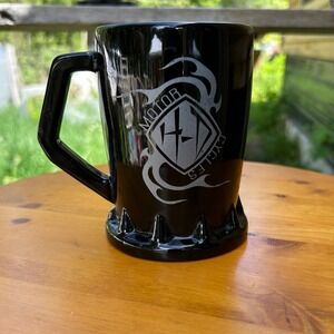 Harley-Davidson Motor Cycles Mug Black Silver Tribal‎ Flame Gear Base Large